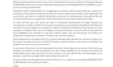 RDC : le parti politique Ensemble pour la république de Moïse Katumbi recommande aux députés élus dans ses regroupements à siéger tout en s'alignant en une opposition sans complaisance