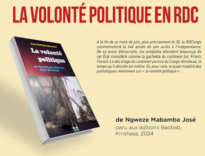 La volonté politique en RDC, le livre à lire en ce mois d'indépendance